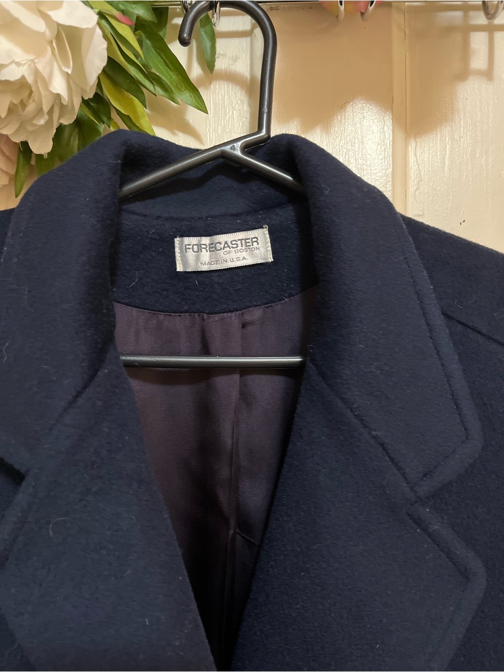 Navy blue 100% wool ladies coat